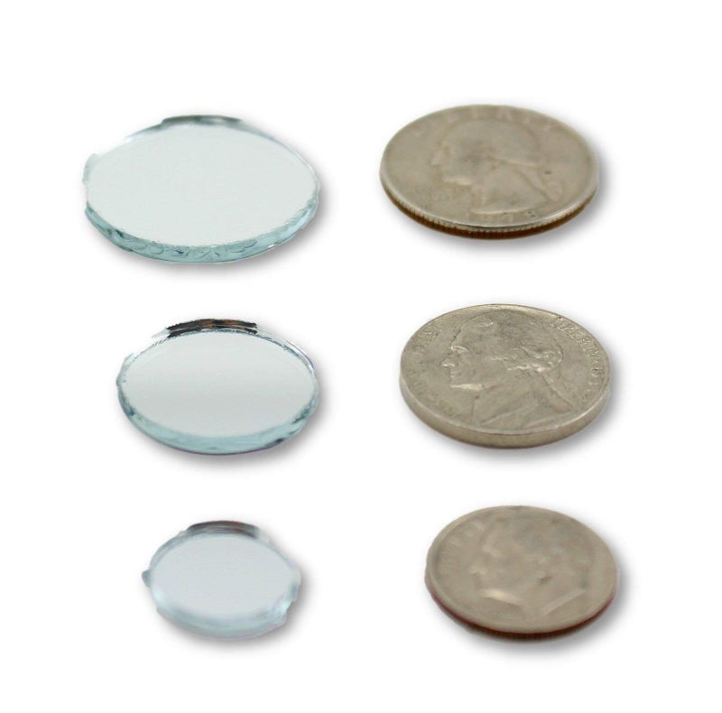 Art Cove Small Round Craft Mirrors Assortment 1/2, 3/4 & 1 inch 25 Pieces Mirror Mosaic Tiles - Image 3